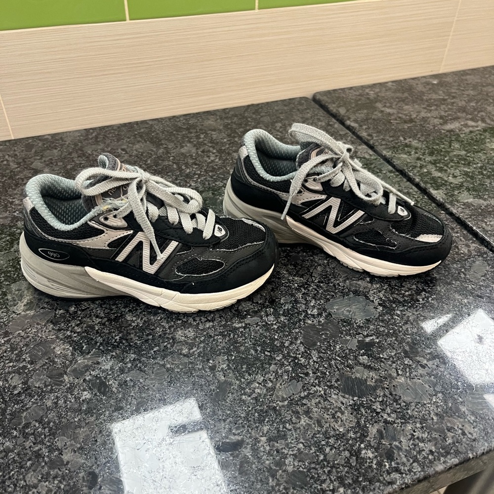 New Balance Kids Black and Gray Athletic Sneakers 990